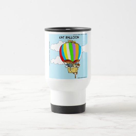 猫飛んでいるのおもしろい漫画 トラベルマグ (中央)