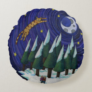 猫飛行枕 ラウンドクッション