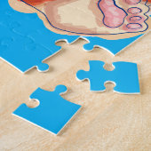 猫食べのピザカラー ジグソーパズル (側面)