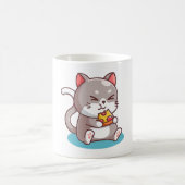 猫食べのピザ コーヒーマグカップ (中央)