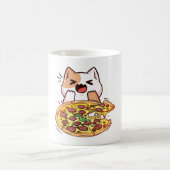 猫食べのピザ コーヒーマグカップ (中央)