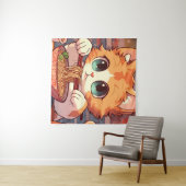 猫食べラーメン タペストリー (インサイチュ(横))