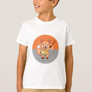 猫食べラーメン Tシャツ