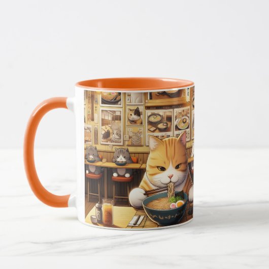 猫食べラーメンv1 マグカップ (左)