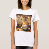 猫食べラーメンv1 tシャツ (正面)