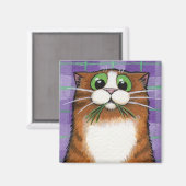 猫食べ物の草磁石 マグネット (正面/裏面)