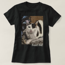 猫食べ物を与えが私！」 Tシャツ