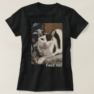 猫食べ物を与えが私！」 Tシャツ