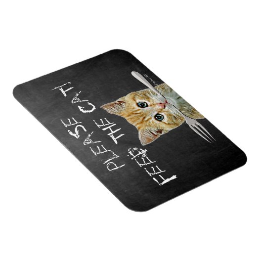 猫食べ物を与えを下おもしろいさい マグネット (右側)