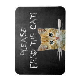 猫食べ物を与えを下おもしろいさい マグネット