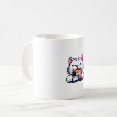 猫食べ物寿司 コーヒーマグカップ (正面左)