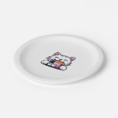 猫食べ物寿司 ペーパープレート (アングル)