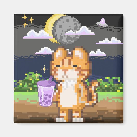 猫飲みボバティーエイリアンEclipseマグネット マグネット (正面)