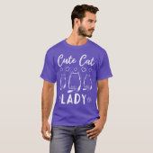 猫飼い 猫好き 可愛い 猫娘 かわいい 猫婦人 Tシャツ (正面フル)