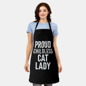 猫飼育者 ネコ好きな女性のための子なし猫レディ エプロン (着用した状態)