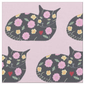 猫飾と猫が食べ缶 ファブリック (クローズアップ)