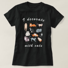 猫飾のクリおもしろいップアート Tシャツ