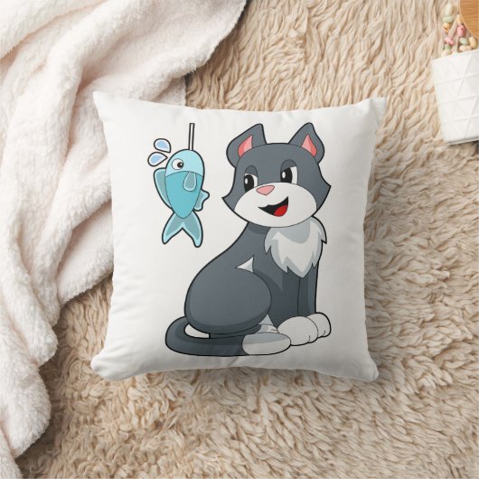 猫餌魚 クッション (ブランケット)