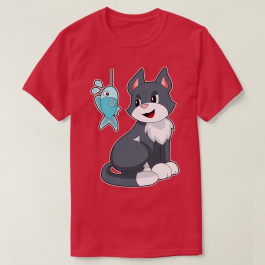 猫餌魚 Tシャツ (デザイン正面)