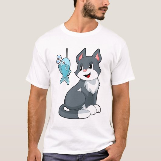 猫餌魚 Tシャツ (正面)