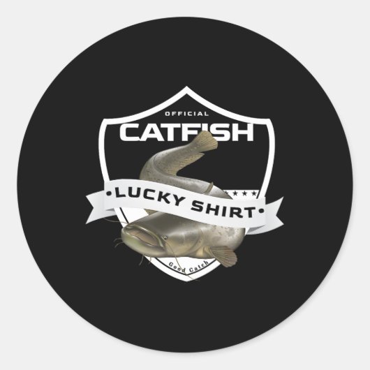 猫騙しにラッキーシャツ 楽しいアクセサリー 釣り用 ラウンドシール (正面)