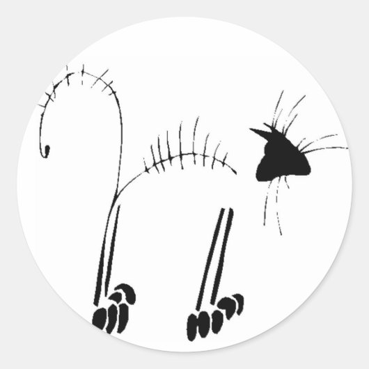 猫骨格 ラウンドシール (正面)