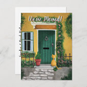 猫魅力的が玄関で新しい家を動かす 案内ポストカード (正面/裏面)