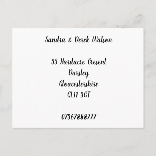 猫魅力的が玄関で新しい家を動かす 案内ポストカード (裏面)