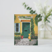 猫魅力的が玄関で新しい家を動かす 案内ポストカード (スタンド正面)