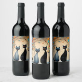 猫魅力的二匹 ワインラベル (ボトル)