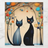 猫魅力的二匹 ワインラベル (シングルラベル)