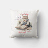 猫魅力的母モノグラム愛読 クッション (正面)