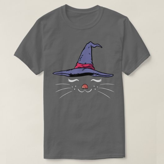 猫魔女レイジーハロウィーン衣装かわいい子猫子猫 Tシャツ (デザイン正面)
