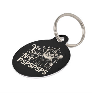 猫魔術師パパが許さない PSPSPSPS 面白い猫グッズ ペット ネームタグ