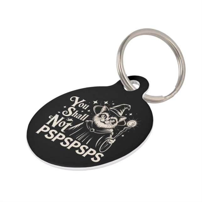 猫魔術師パパが許さない PSPSPSPS 面白い猫グッズ ペット　ネームタグ (側面)