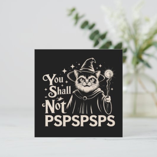 猫魔術師パパが許さない PSPSPSPS 面白い猫グッズ 招待状 (スタンド正面)