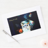 猫魚すしユーモアおもしろい長方形ステッカー 長方形シール (封筒)