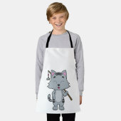 猫魚釣りフィッシャーフィンシングロッド エプロン (着用した状態)