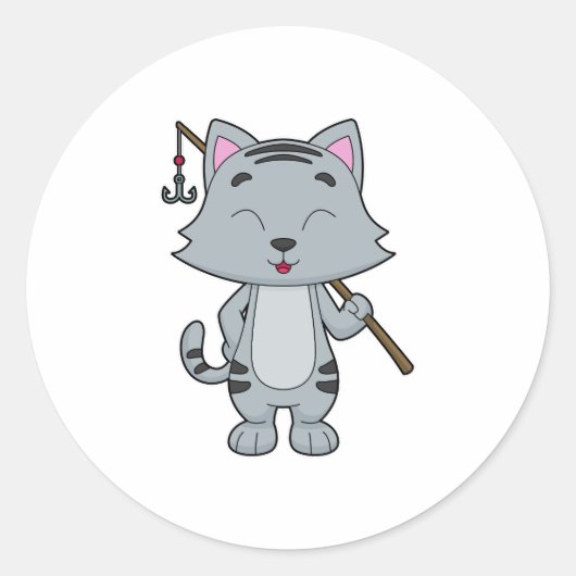 猫魚釣りフィッシャーフィンシングロッド ラウンドシール (正面)