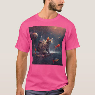 猫魚釣り宇宙 Tシャツ