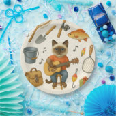 猫魚釣り愛好家 ペーパープレート (パーティー)