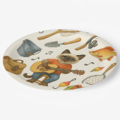 猫魚釣り愛好家 ペーパープレート (アングル)