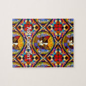 猫鮮やかモザイクカラフルタイル – 明るく幸せ ジグソーパズル (横)