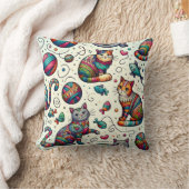 猫鮮やか型カラフル枕スタイリッシュ クッション (ブランケット)