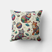 猫鮮やか型カラフル枕スタイリッシュ クッション (裏面)