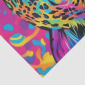 猫鮮やか：レインボーカラフルレオパードのデコページ 薄葉紙 (詳細)