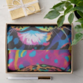 猫鮮やか：レインボーカラフルレオパードのデコページ 薄葉紙 (ギフト)