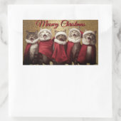 猫鳴きステッカー 長方形シール (バッグ)