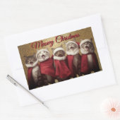 猫鳴きステッカー 長方形シール (封筒)