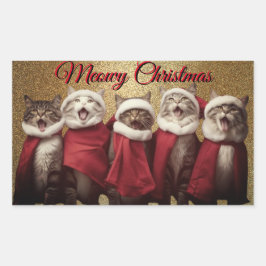 猫鳴きステッカー 長方形シール